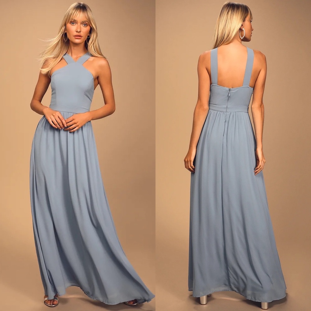 Lulus | Air of Romance Light Blue Maxi Dress